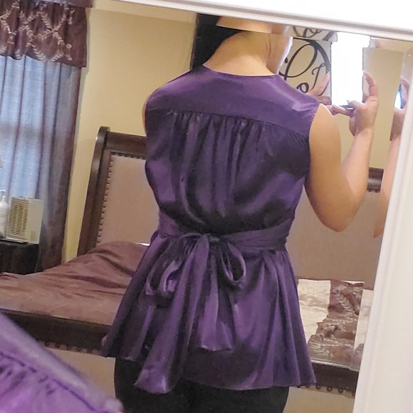 Simply Vera, Vera Wang purple silky top - Picture 2 of 7